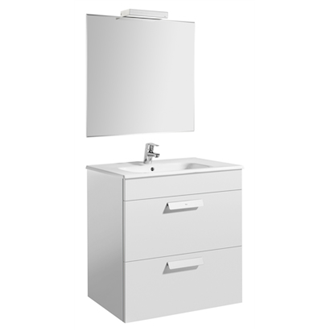 Pack mueble blanco 70cm 2 cajones Debba Roca