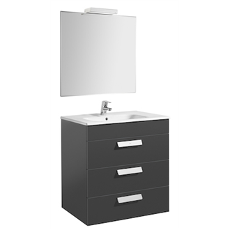 Pack mueble gris 70cm 3 cajones Debba Roca