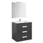 Pack mueble gris 70cm 3 cajones Debba Roca