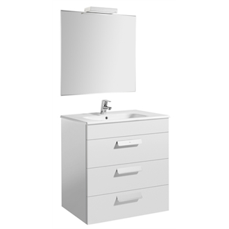 Pack mueble blanco 70cm 3 cajones Debba Roca