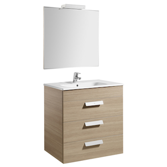 Pack mueble roble 70cm 3 cajones Debba Roca