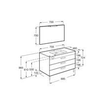 Pack mueble wenge 70cm 3 cajones Debba Roca