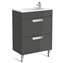 Mueble gris 60cm compacto 2 cajones Debba Roca