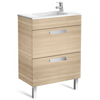 Mueble roble 60cm compacto 2 cajones Debba Roca