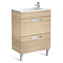 Mueble roble 60cm compacto 2 cajones Debba Roca