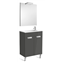Pack mueble gris 60cm compacto puertas Debba Roca