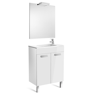 Pack mueble blanco 60cm compacto puertas Debba Roca