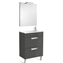 Pack mueble gris 60cm compacto 2 cajones Debba Roca