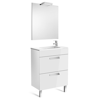 Pack mueble blanco 60cm compacto 2 cajones Debba Roca