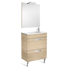 Pack mueble roble 60cm compacto 2 cajones Debba Roca