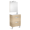 Pack mueble roble 60cm compacto 2 cajones Debba Roca