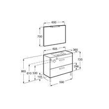 Pack mueble wenge 60cm compacto 2 cajones Debba Roca