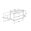 Mueble gris 60cm 2 cajones Debba Roca