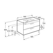Mueble wenge 60cm 2 cajones Debba Roca