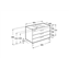 Mueble gris 60cm 3 cajones Debba Roca