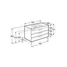 Mueble wenge 60cm 3 cajones Debba Roca