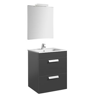 Pack mueble gris 60cm 2 cajones Debba Roca