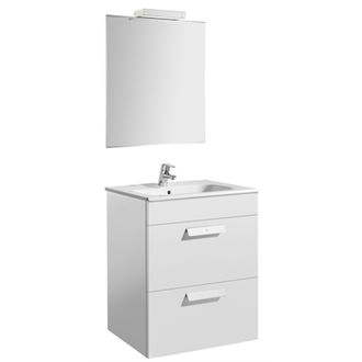 Pack mueble blanco 60cm 2 cajones Debba Roca