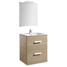 Pack mueble roble 60cm 2 cajones Debba Roca