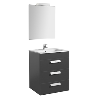 Pack mueble gris 60cm 3 cajones Debba Roca