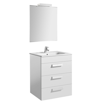 Pack mueble blanco 60cm 3 cajones Debba Roca