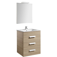 Pack mueble roble 60cm 3 cajones Debba Roca
