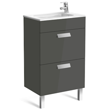 Mueble gris 50cm compacto 2 cajones Debba Roca