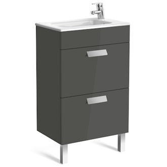 Mueble gris 50cm compacto 2 cajones Debba Roca