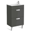 Mueble gris 50cm compacto 2 cajones Debba Roca
