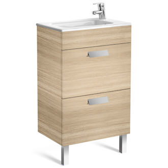 Mueble roble 50cm compacto 2 cajones Debba Roca