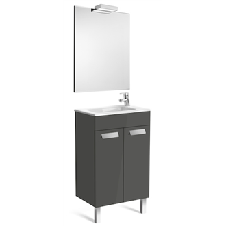 Pack mueble gris 50cm compacto puertas Debba Roca