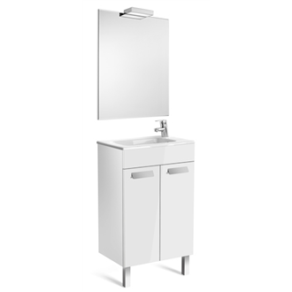 Pack mueble blanco 50cm compacto puertas Debba Roca