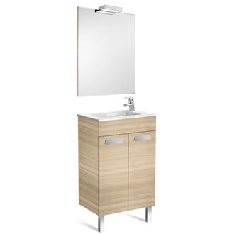 Pack mueble roble 50cm compacto puertas Debba Roca