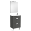 Pack mueble gris 50cm compacto 2 cajones Debba Roca