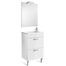 Pack mueble blanco 50cm compacto 2 cajones Debba Roca