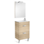 Pack mueble roble 50cm compacto 2 cajones Debba Roca