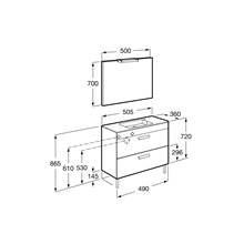 Pack mueble wenge 50cm compacto 2 cajones Debba Roca