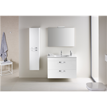 Pack mueble blanco 80cm compacto 2 cajones Debba Roca