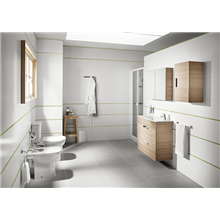Pack mueble roble 70cm compacto 2 cajones Debba Roca