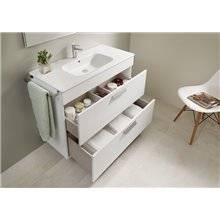 Pack mueble blanco 60cm 2 cajones Debba Roca