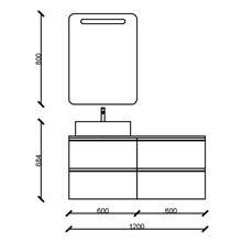 Mueble 120cm 4 cajones SPIRIT SALGAR