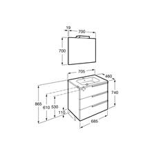Mueble Pack Family wenge 70cm Victoria-N Roca