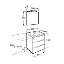 Mueble Pack Family roble 60cm Victoria-N Roca