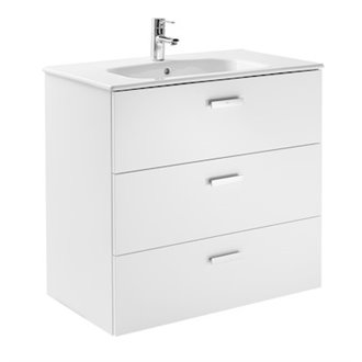 Mueble 3 cajones blanco 80cm Victoria Basic Roca