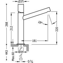 Grifo de lavabo Max-Tres caño medio volante