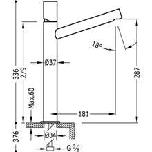 Grifo de lavabo Max-Tres caño largo de 34cm