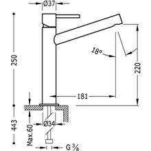 Grifo de lavabo Max-Tres caño medio con maneta