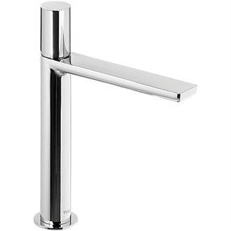 Grifo de lavabo Max-Tres ca&ntilde;o extralargo cascada circular con volante