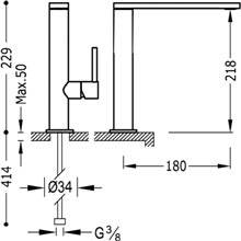 Grifo de lavabo Max-Tres caño medio con maneta ECO