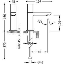 Grifo de lavabo Max-Tres 1 agua con volante